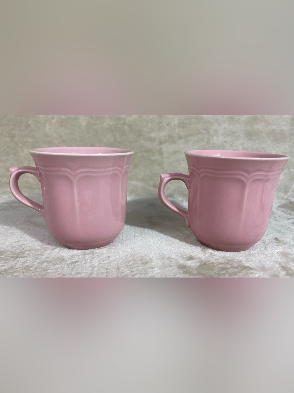 French Country Rose Made in Japan 2 Coffee / Tea Mugs Pink